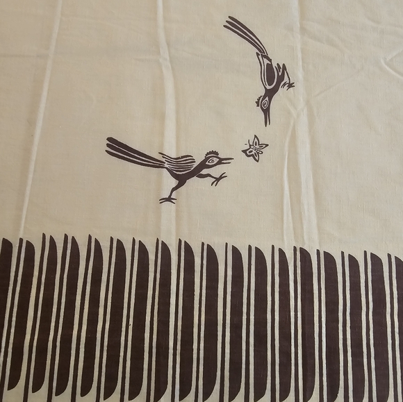 Vintage Mid-Century Harwood Steiger feathers fabric. Stunning! - Picture 2 of 6